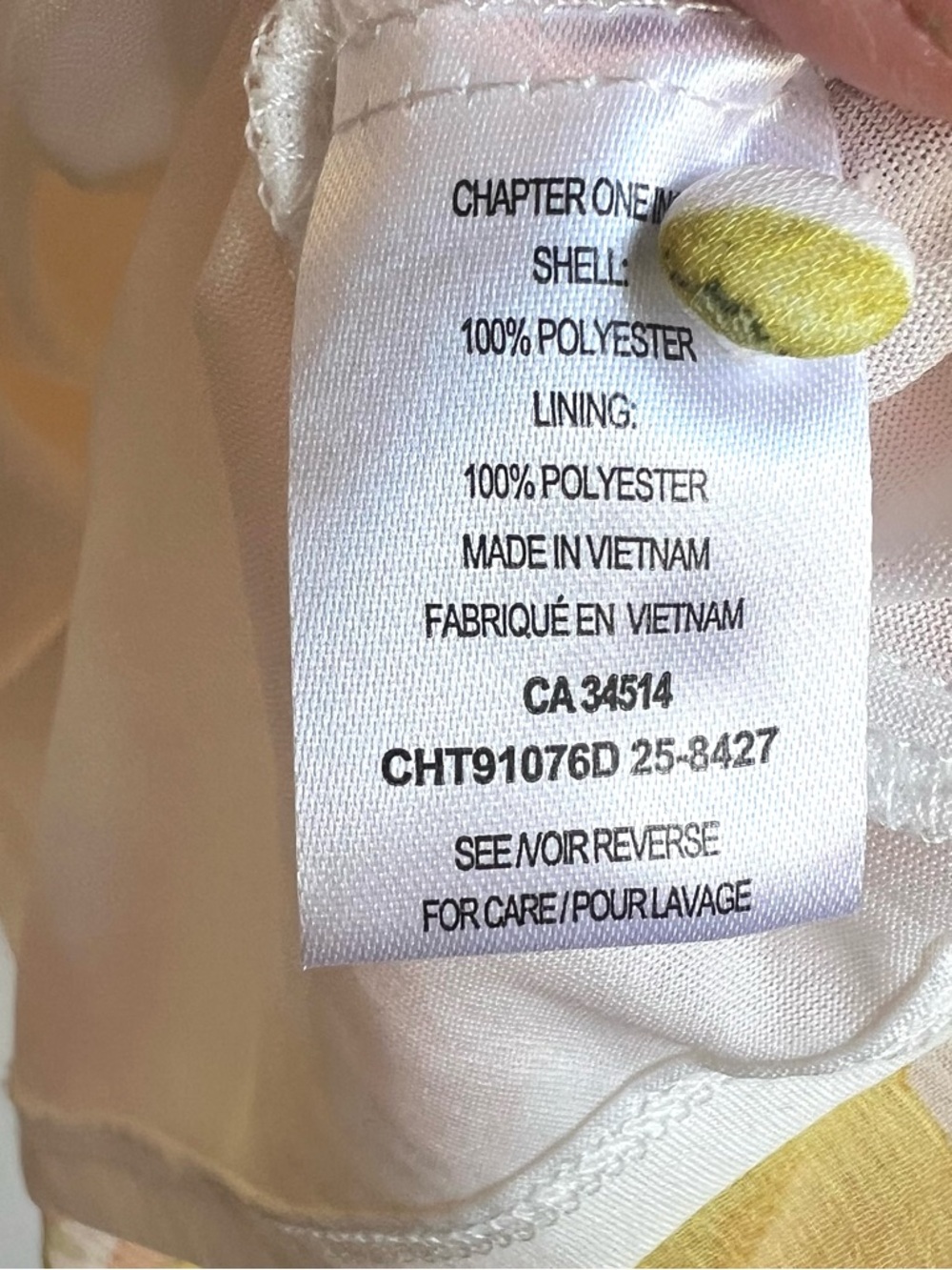 Joie Floral Tie-Neck Feminine Blouse - Yellow & Peach Hippie Indi Boho Summer - Picture 7 of 10